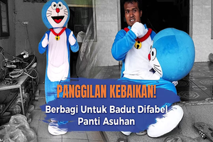 Asa Badut Berkaki Bengkok Untuk Senyum Anak Yatim